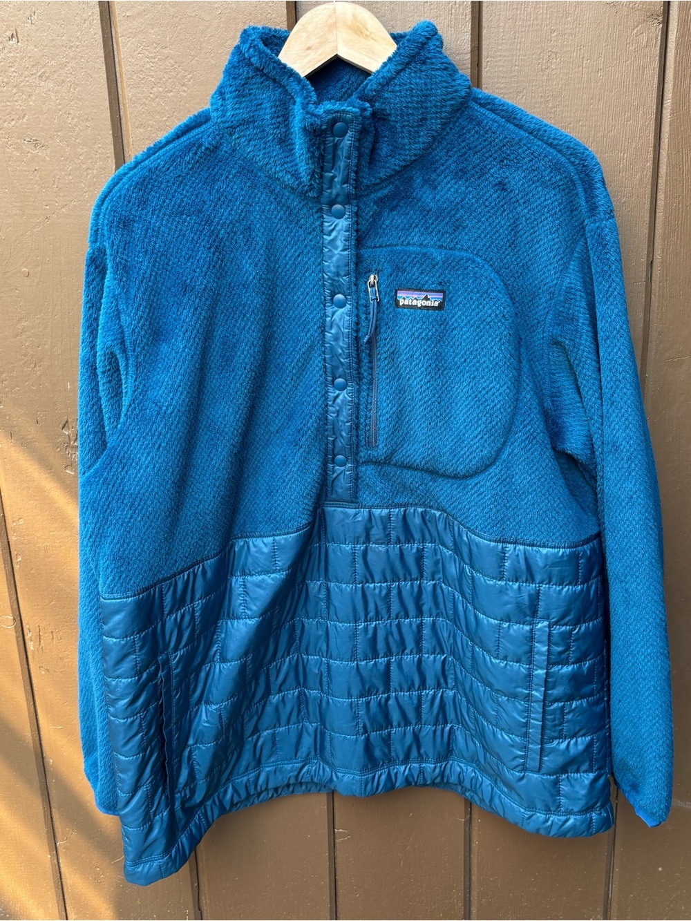 Patagonia Re-Tool Hybrid Fleece Jacket Women's XL Lagom Blue Full Zip Puffer